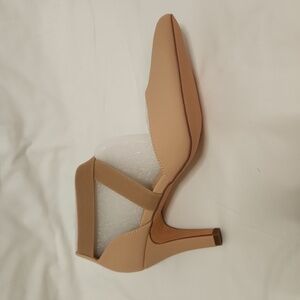 New! Nude ankle strappy heels closed toe pumps dress shoes party wedding prom